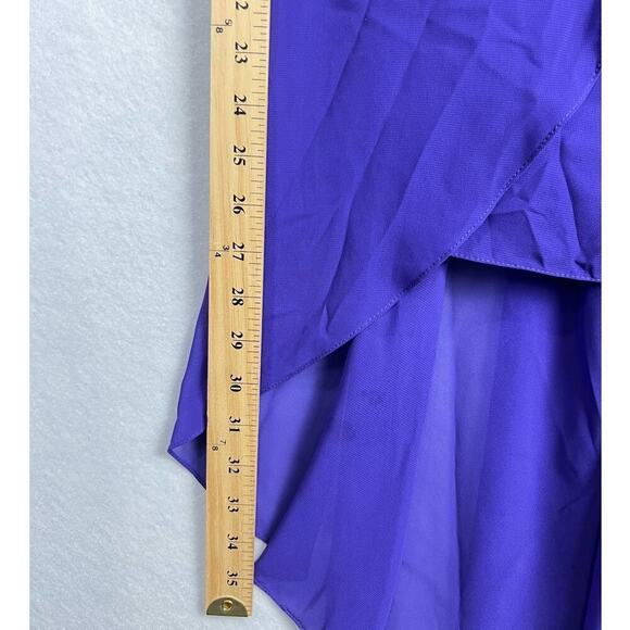 David's Bridal REGENCY Purple Mini Strapless Bandeau Top High Low Chiffon Dress - Picture 10 of 10
